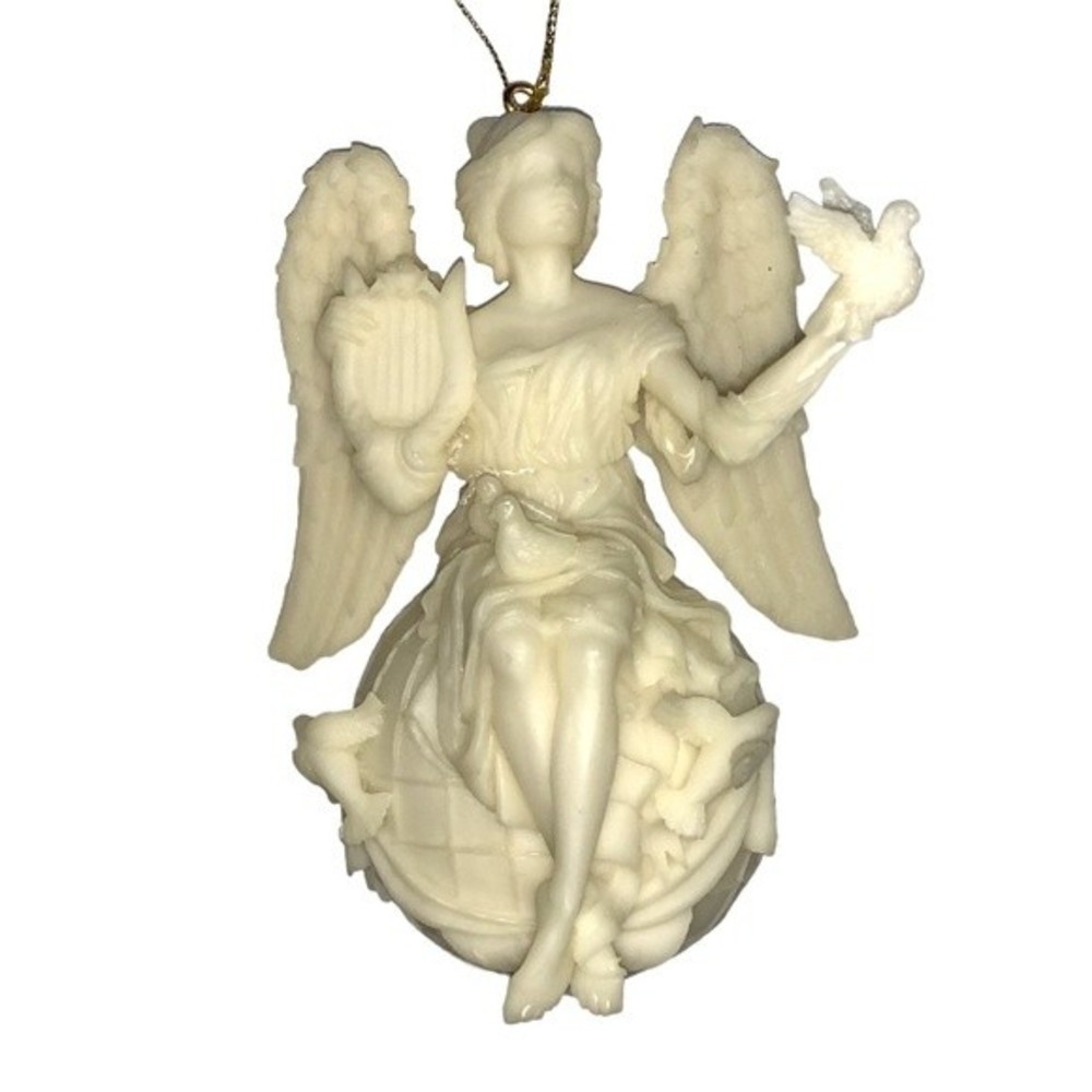 Vintage Angel Season of Peace Mark Klaus White 3D Christmas Holiday Ornament HSN